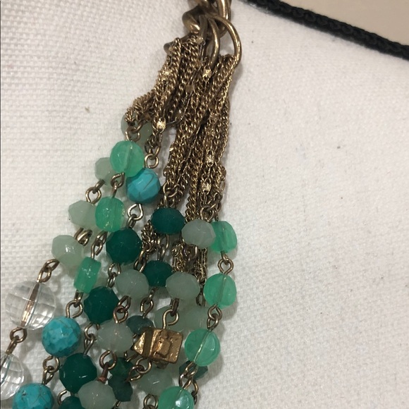 Stella & Dot Maldives Turquoise and Gold Multi-Strand Necklace - Picture 3 of 5